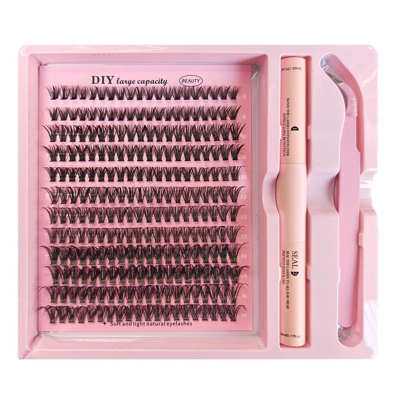 Double-ended eyelash glue, self-adhesive eyelash extension, segmented eyelash, quick-drying, long-lasting false eyelash glue set